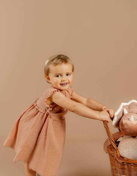 Robe portefeuille en mousseline de coton Pink 3 - vertbaudet enfant 