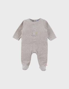 -Pyjama bébé en velours brodé lapin