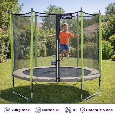 Trampoline ø 250?cm + filet + échelle + bâche + kit d'ancrage - jumpi 250 Beige 2 - vertbaudet enfant 