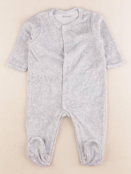 Pyjama velours - 6 mois Gris 1 - vertbaudet enfant 