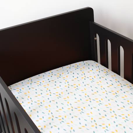 Drap housse lit bébé modèle feuille Blanco 2 - vertbaudet enfant 