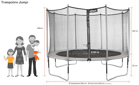 Trampoline jardin ø 430?cm + filet + échelle + bâche - jumpi 430 - taupe/vert Beige 6 - vertbaudet enfant 