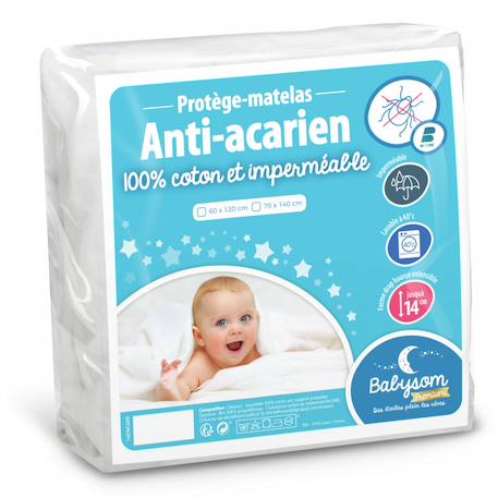 Protège matelas bébé anti-acarien | alèse imperméable White 1 - vertbaudet enfant 