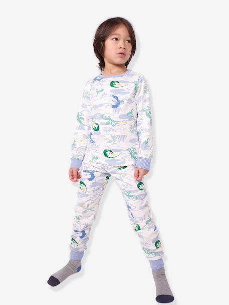 Pyjama imprimé dragons blanc 2 - vertbaudet enfant 