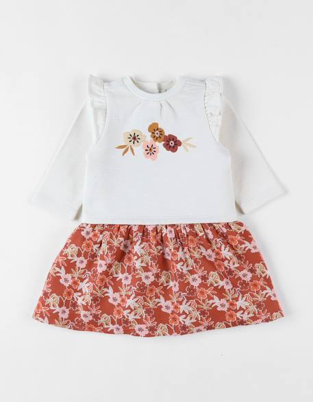 Robe bi-matière fleurs White 6 - vertbaudet enfant 