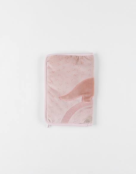 Protège carnet de santé popsie en veloudoux® Rose, écru 3 - vertbaudet enfant 