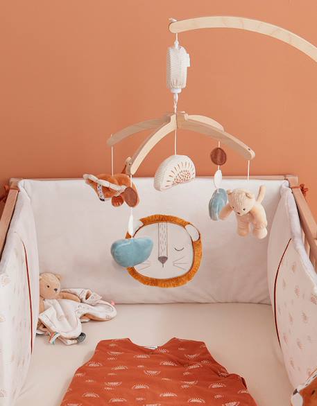 Tour de lit babou & kendi en veloudoux Blanc, marron 6 - vertbaudet enfant 