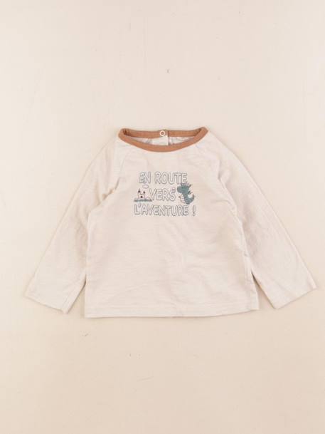 Tee-shirt - 6 mois Beige 1 - vertbaudet enfant 