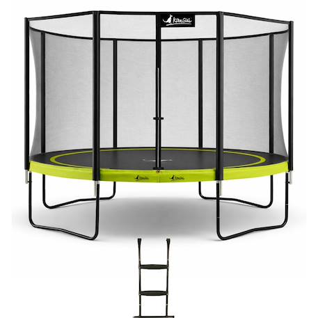 Trampoline de jardin ø 360cm + filet de sécurité + échelle - punchi 360 vert Green 1 - vertbaudet enfant 