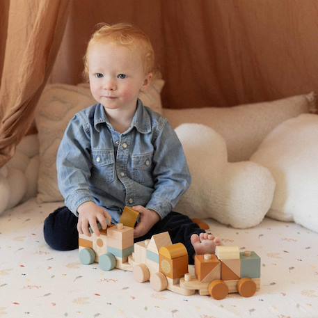 Train en bois pour bébé Multicolor 2 - vertbaudet enfant 