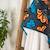 Grande cape de bain en coton et bambou wax fleurs de mariage Bleu+Rouge 3 - vertbaudet enfant 