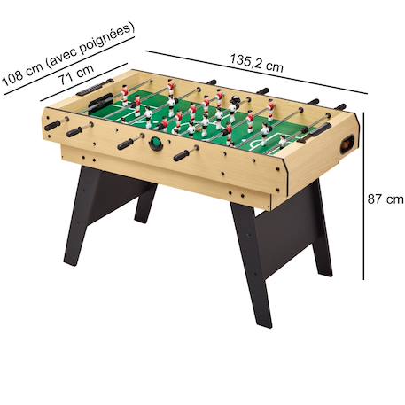 Table multi jeux 4 en 1 pour toute la famille - baby-foot - billard - ping pong - hockey Brown 2 - vertbaudet enfant 