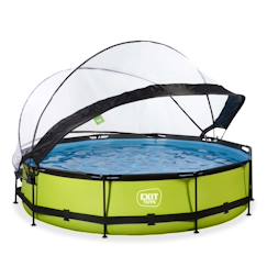 Jouet-Jeux de plein air-Jeux de plage-Piscine-Piscine couverte wood ø360x76cm avec pompe filtrante