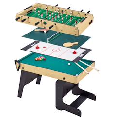 -Table multi jeux pliable baby foot - billard - ping pong - hockey