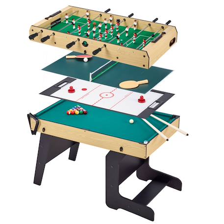 Table multi jeux pliable baby foot - billard - ping pong - hockey Brown 1 - vertbaudet enfant 