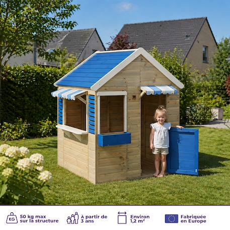 Maison de jardin enfant extérieur - cabane en bois avec plancher - toit étanche Brown 2 - vertbaudet enfant 