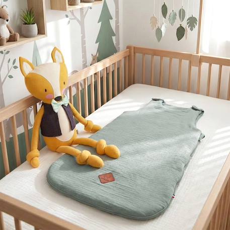 Gigoteuse sans manches en gaze de coton jeanne Beige+Blanc+Blanc à pois or+Bleu+Camel+Écru+Gris+Terracotta+Vert de gris+Vieux rose 30 - vertbaudet enfant 
