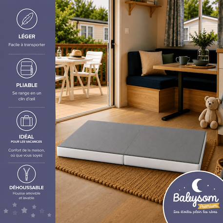 Matelas bébé pliant 60x1 Gris 4 - vertbaudet enfant 
