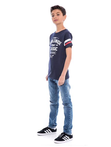 T-shirt col rond nolero garçon Blue 4 - vertbaudet enfant 