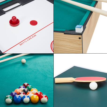 Table multi jeux pliable baby foot - billard - ping pong - hockey Brown 2 - vertbaudet enfant 