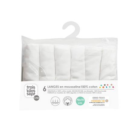 Lot de 6 langes Blanco 3 - vertbaudet enfant 