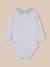Body bébé col à carreaux - coton biologique Rayure amande+Tattersall ciel 8 - vertbaudet enfant 