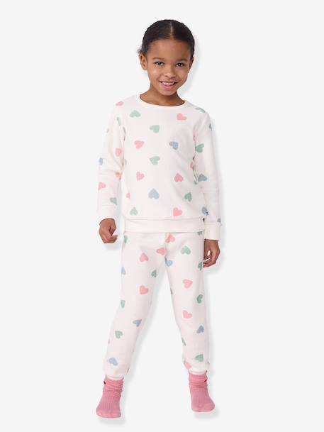 Pyjama enfant coeurs blanc 1 - vertbaudet enfant 