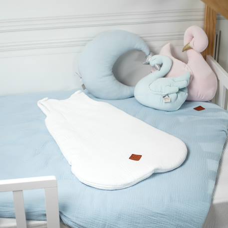 Gigoteuse sans manches en gaze de coton jeanne Beige+Blanc+Blanc à pois or+Bleu+Camel+Écru+Gris+Terracotta+Vert de gris+Vieux rose 6 - vertbaudet enfant 