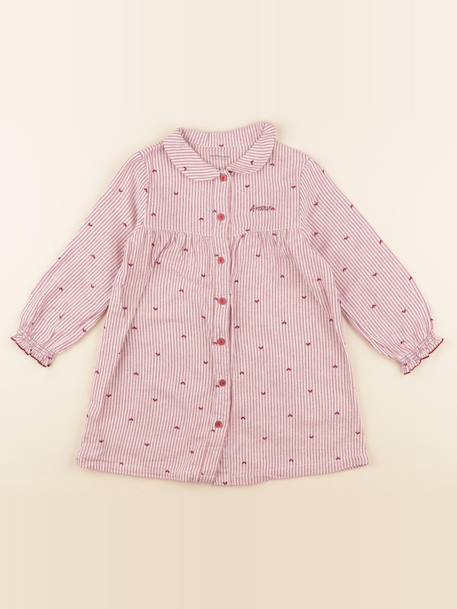 Chemise de nuit coton - 4 ans Blanc, rose 1 - vertbaudet enfant 
