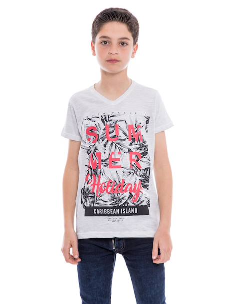 T-shirt col v nogota garçon Blue+Grey 5 - vertbaudet enfant 