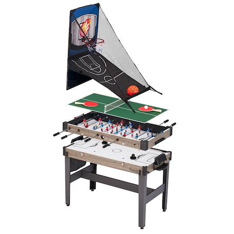 Kangui table de jeux 4 en 1 - babyfoot barres télescopiques, ping pong, hockey, basket Grey 1 - vertbaudet enfant 