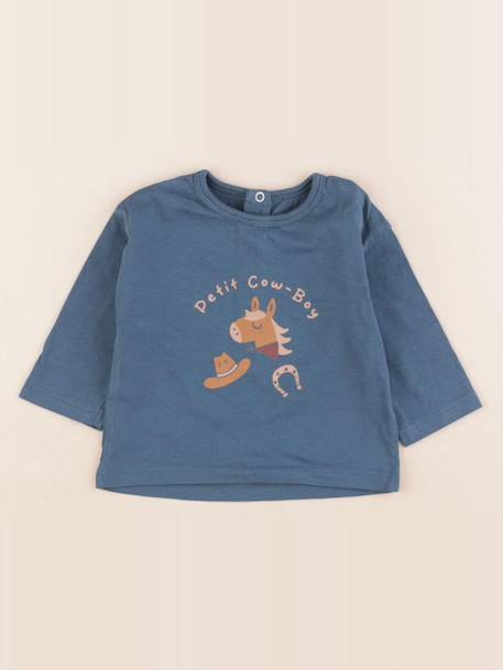 Tee-shirt - 3 mois Bleu 1 - vertbaudet enfant 