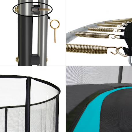 Trampoline ø 300cm + filet + échelle + bâche + kit ancrage - punchi 300 bleu Blue 4 - vertbaudet enfant 