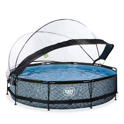 Jouet-Jeux de plein air-Jeux de plage-Piscine-Piscine couverte wood ø360x76cm avec pompe filtrante