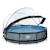 Piscine couverte wood ø360x76cm avec pompe filtrante Gris+Vert 1 - vertbaudet enfant 