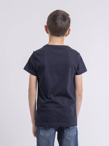 T-shirt col rond pur coton noclark garçon Blue 2 - vertbaudet enfant 