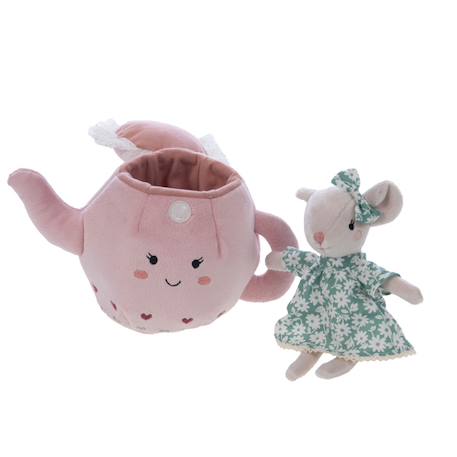 Peluche lili la souris dans sa théière Rose 5 - vertbaudet enfant 