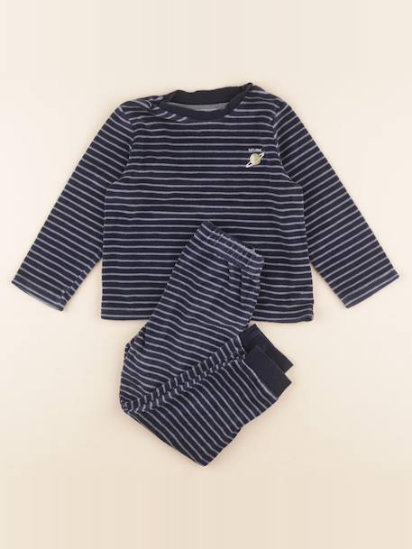 Pyjama velours - 4 ans Bleu 1 - vertbaudet enfant 