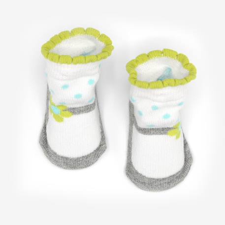 Chaussette bébé - petites fleurs Grey 1 - vertbaudet enfant 