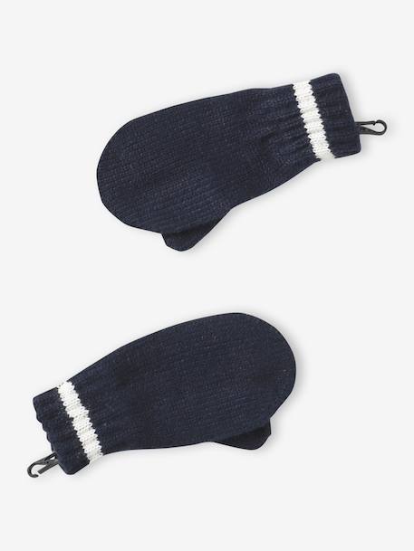 Ensemble garçon bonnet, snood et gants bleu nuit+gris chiné 5 - vertbaudet enfant 
