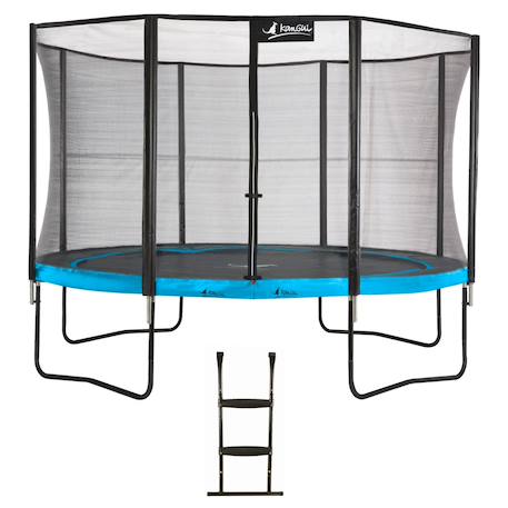Trampoline de jardin ø 360cm + filet de sécurité + échelle - punchi 360 bleu Blue 2 - vertbaudet enfant 