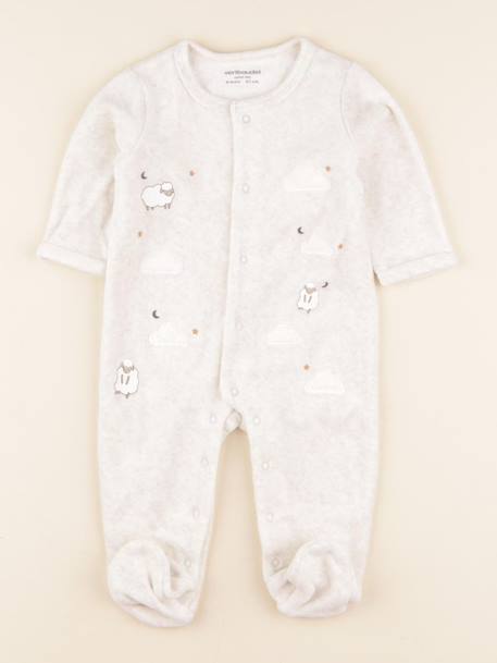 Pyjama velours - 6 mois Beige 1 - vertbaudet enfant 