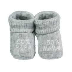 Chaussures-Chaussons naissance - message :  50% maman 50% papa