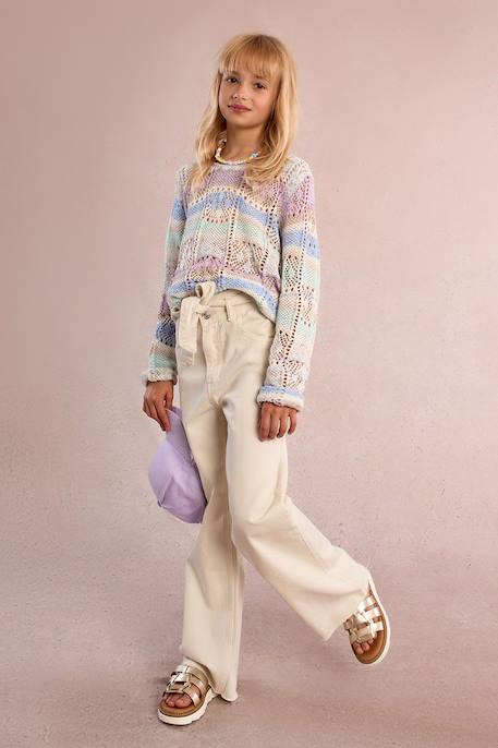 Pull tie-dye ajouré Mauve 5 - vertbaudet enfant 