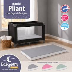Puériculture-Lit de voyage et accessoires sommeil-Matelas bébé pliant 60x1