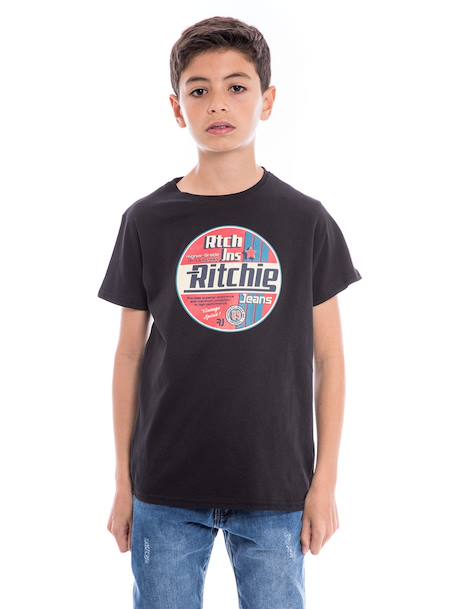 T-shirt pur coton organique nagel garçon Black+Grey 1 - vertbaudet enfant 