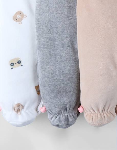 Lot de 3 dors-bien en velours White 3 - vertbaudet enfant 