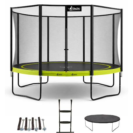 Trampoline ø 430cm + filet + échelle + bâche + kit ancrage - punchi 430 vert Green 1 - vertbaudet enfant 