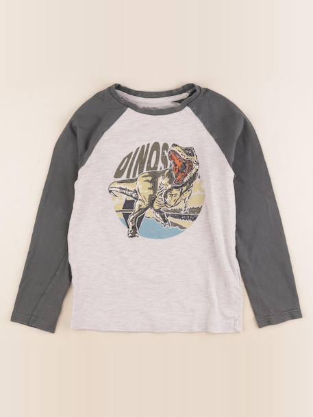 Tee-shirt - 8 ans Gris, vert 1 - vertbaudet enfant 