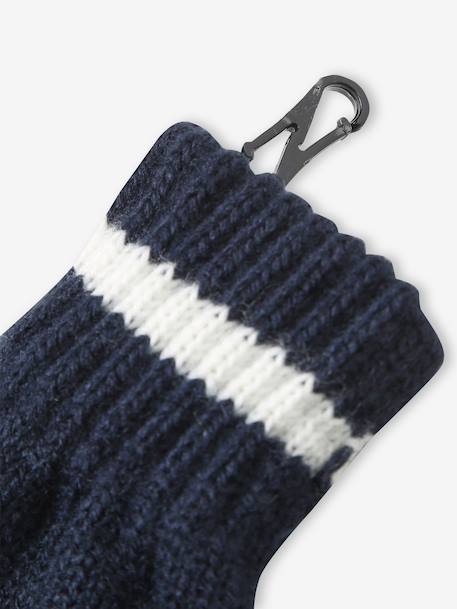 Ensemble garçon bonnet, snood et gants bleu nuit+gris chiné 7 - vertbaudet enfant 